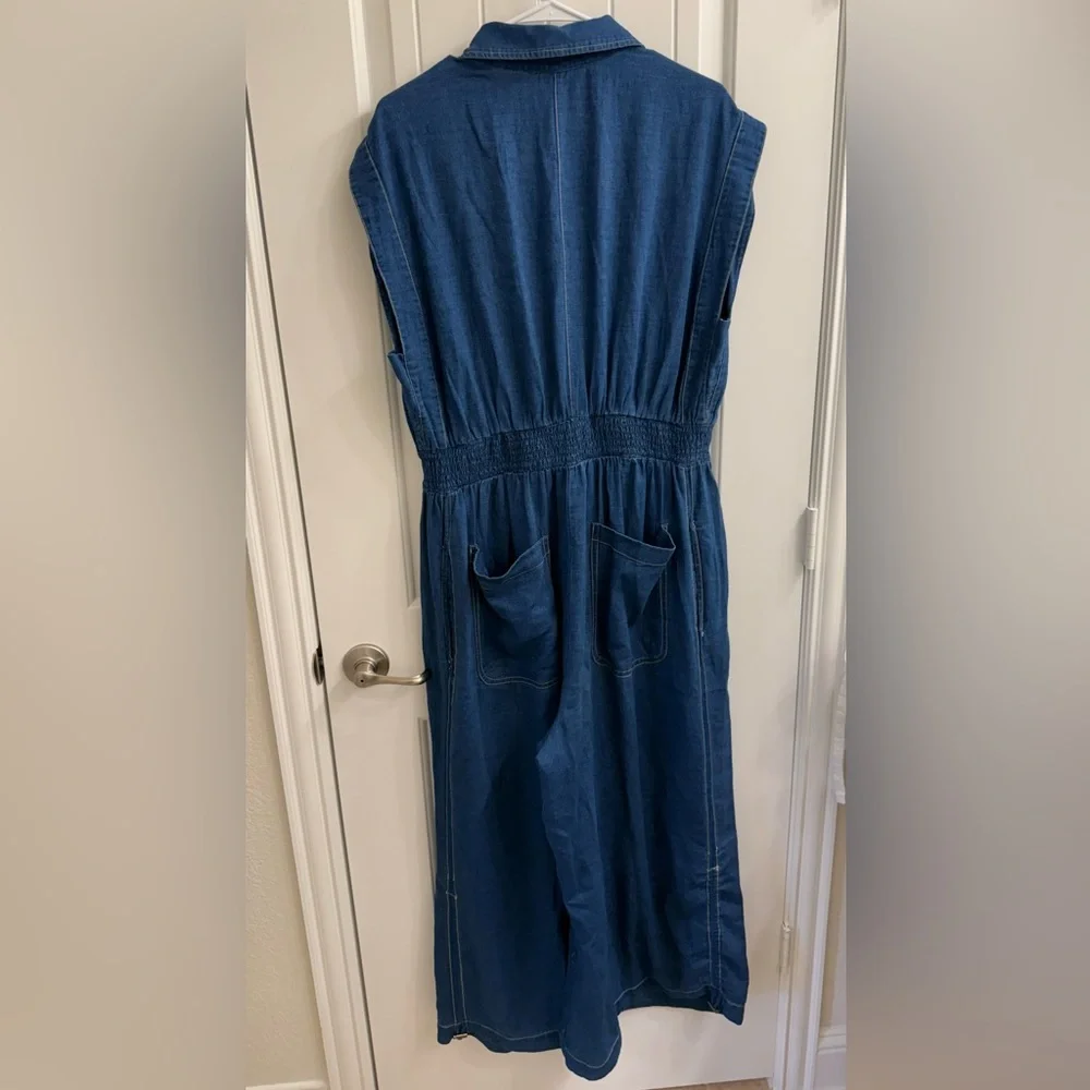 Anthropologie Indigo Denim Wide-Leg Jumpsuit - Picture 10 of 11